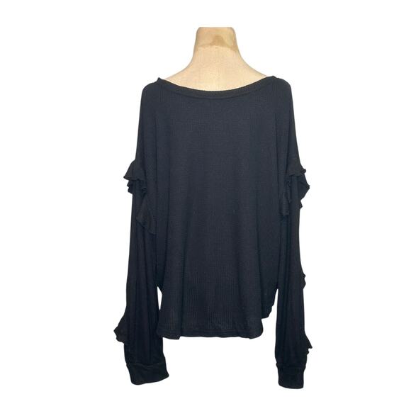 Pilcro black knit long sleeves top size XL - Picture 2 of 13